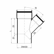 PoloPlast POLO KAL XS Abzweig DN 110/75, 45 Grad