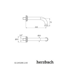 Herzbach ANAIS Wandauslauf 1/2"  bronze