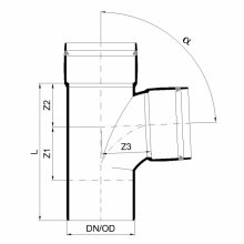 PoloPlast POLO KAL XS Abzweig DN 90/90, 87,5 Grad