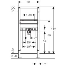 Geberit Duofix Waschtisch-Element für Einlocharmatur, Bauhöhe 1120 mm