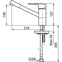 Mora CERA K2 Spültisch-Einhebelmischer Chrom