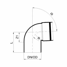 PoloPlast POLO KAL XS Bogen DN 110, 87,5 Grad