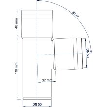 PoloPlast POLO KAL XS Abzweig DN 50/50, 87,5 Grad