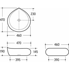 Beitz & Walz AqvaCeramica Aufsatzbecken 470 x 460 mm weiß