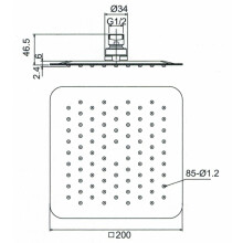 Beitz & Walz AQVAGREEN Kopfbrause 200 x 200 x 2 mm, chrom