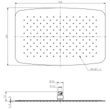 Beitz & Walz AQVAGREEN Kopfbrause 550 x 350 x 2 mm / chrom