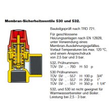 Caleffi 5320 Membran-Sicherheitsventil 1/2*3/4 - 3bar