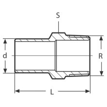 1/2x18mm Einsteckstück mit A Gewinde aus Rotguss Kombifitting Frabo DVGW