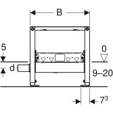 Geberit Duofix Dusch-Element 500 mm mit Wandablauf, d50, niedrige Bauhöhe