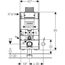 Geberit GIS WC-Element mit Omega UP-Spülkasten, Bauhöhe 1000 mm