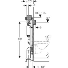 Geberit GIS WC-Element mit Omega UP-Spülkasten, Bauhöhe 1000 mm