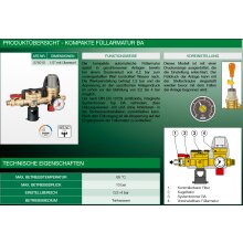 Caleffi 574 Kompakte automatische Füllarmatur mit Systemtrenner Typ BA 1/2"