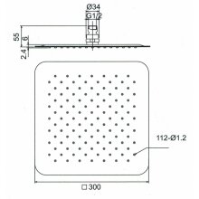 Beitz & Walz AQVAGREEN Kopfbrause 300 x 300 x 2 mm, chrom