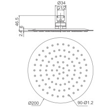 Beitz & Walz AQVAGREEN Kopfbrause 200 x 2 mm, chrom