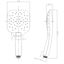 Beitz & Walz AQUVASHOWER Handbrause 3-strahlig weiß / chrom