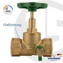 Schlösser DN15 Durchgangsventil m.Entleerung 1/2"