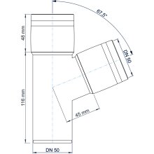 PoloPlast POLO KAL XS Abzweig DN 50/50, 67,5 Grad