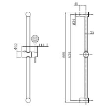 Beitz & Walz AQVAPLUS Brauseset 90cm 5-strahlig chrom