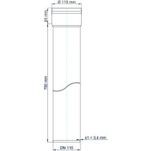 PoloPlast POLO KAL XS Rohr DN 110, 750mm