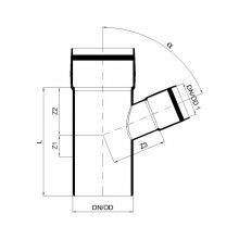 PoloPlast POLO KAL XS Abzweig DN 90/50, 67,5 Grad