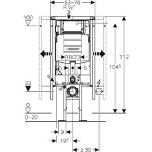 Geberit Duofix WC-Eckelement Sigma UP-Spülkasten 120mm, Betätigung von vorne, Bauhöhe 1120 mm