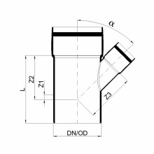 PoloPlast POLO KAL XS Abzweig DN 110/50, 45 Grad