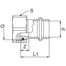 Frabo Verschraubung mit Schwenk-Mutter flachdichtend 1 1/4 x 28 mm Rotguss