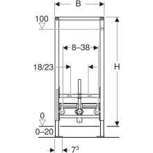 Geberit Duofix Bidet-Element für Einlocharmatur, Bauhöhe 1120 mm