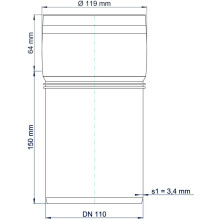 PoloPlast POLO KAL XS Rohr DN 110, 150mm