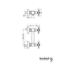 Herzbach ANAIS Brausebatterie Aufputz chrom