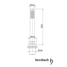 Herzbach DESIGN iX Wannen-Schlauchbrause Edelstahl