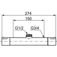 Mora CERA T4 Duschthermostat - Abgang oben Chrom