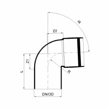 PoloPlast POLO KAL XS Bogen DN 75, 87,5 Grad