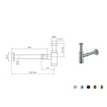 Design Siphon 1 1/4" Edelstahl-poliert JEE-O