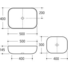 Beitz & Walz AqvaCeramica Aufsatzbecken "SlimRim" 500 x 400 mm weiß---