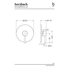 Herzbach DEEP BLACK Einhebel-Brausearmatur Unterputz