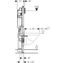 Geberit Duofix WC-Element Sigma UP-Spülkasten 120mm, für Haltegriffe, Bauhöhe 1120 mm