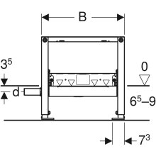 Geberit Duofix Dusch-Element 500 mm mit Wandablauf, d40, niedrige Bauhöhe