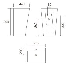 Beitz & Walz AqvaDesign Standwaschtisch eckig - weiß -