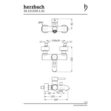 Herzbach DEEP Einhebel-Wannenfüll- und Brausebatterie-Aufputz