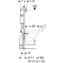 Geberit Duofix Basic WC-Element mit Delta UP-Spülkasten 120 mm, Bauhöhe 1120 mm