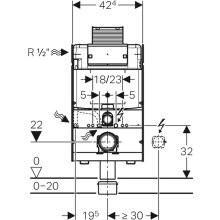 Geberit GIS WC-Element mit Omega UP-Spülkasten, Bauhöhe 870 mm