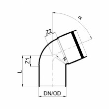 PoloPlast POLO KAL XS Bogen DN 75, 67,5 Grad