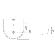 Beitz & Walz AqvaDesign Handwaschbecken 450 x 385 mm - weiß -