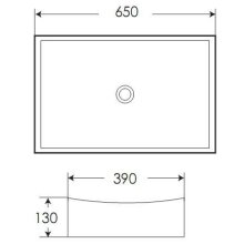 Beitz & Walz AqvaCeramica Aufsatzbecken eckig 650 x 390 mm weiß