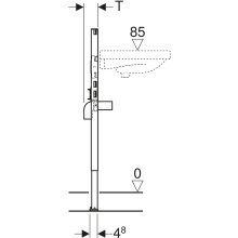 Geberit Duofix Waschtisch-Element 820 - 980 mm, für Einlocharmatur, Bauhöhe 980/820 mm