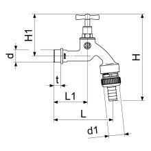 Schlösser 1/2" Auslaufventil mit Belüfter&RV DVGW