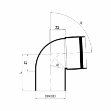 PoloPlast POLO KAL XS Bogen DN 90, 87,5 Grad