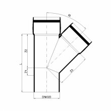 PoloPlast POLO KAL XS Abzweig DN 90/90, 45 Grad