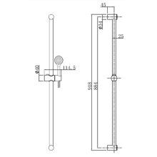 Beitz & Walz AQVABASIC II Brauseset 90cm 1-strahlig chrom